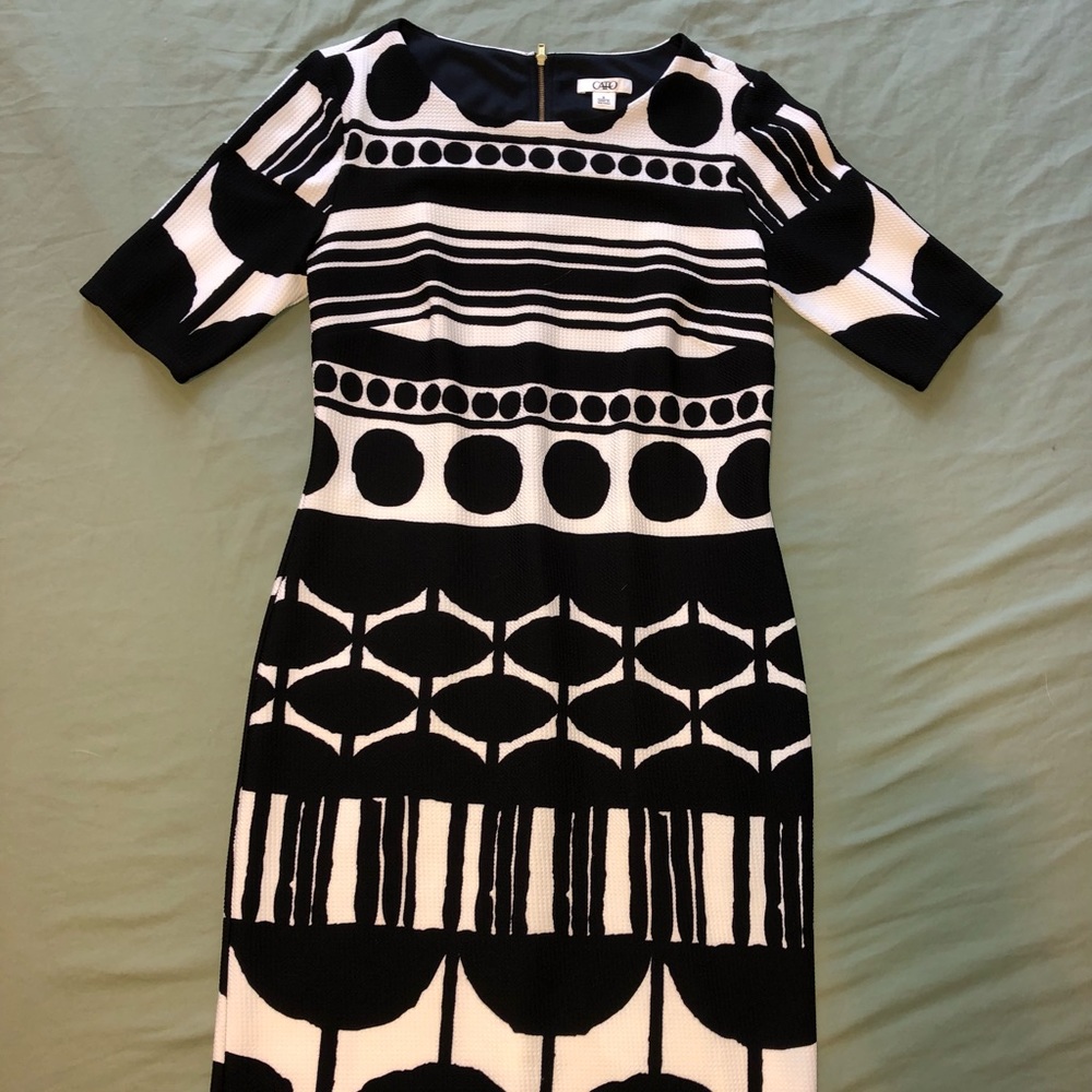 Black & White Cato Size 6 Midi Dress Like New